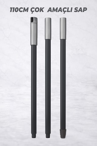 110 Cm Çok Amaçlı Sap Sadece Sap - Demonte Sap - Fırça Mop Paspas Yersil Camsil Uyumlu Sap