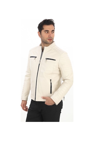 New Zaya Leather Erkek Biker Deri Ceket -