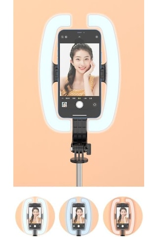 Blv32 1.38m Rgb Ring Light Led Işıklı Selfie Çubuğu Ve Tripod - Bluetooth Uzaktan Kumandalı Blv32
