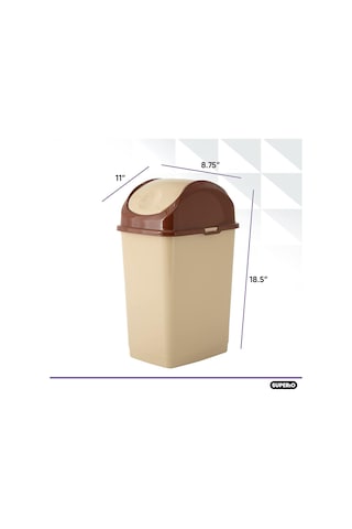 Kapaklı Orta Boy Çöp Kovası 4,5 Galon Plastik Salıncak Üst Çöp Kovası Lavabo/dolap Altı, Çamaşır Odası, Mutfak, Ofis, Yatak Odası, Banyo, Üniversite Yurdu, 18 Qt, Bej Çok Renkli