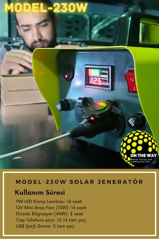 230w Taşınabilir Güç İstasyonu Lifepo4 Bataryalı Solar Jeneratör