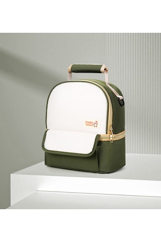 Su Geçirmez, Çok Bölmeli, Fonksiyonel Mini Anne Bebek Çantası, Termal Çanta Yeşil