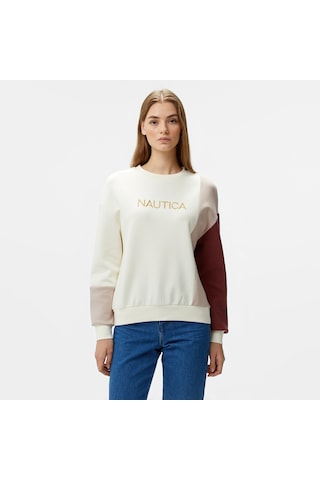 Nautica Kadın Pembe Regular Fit Sweatshirt Baskılı 37k154t Pembe