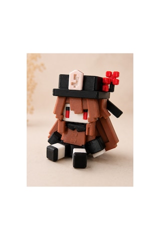Hu Tao Genshin Impact Temalı Chibi 3d Baskı Figür, Koleksiyonluk Masaüstü Dekor