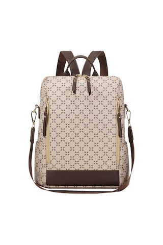 Moveevo Pvc Kumaş Çanta, Poliester Forlu, 31x14x38cm Büyük Kapasite, 0.73kg, Çanta/ Sırt Çantası, Anti-çalma, Seyahat/ Günlük Kullanım Bej - Kahverengi