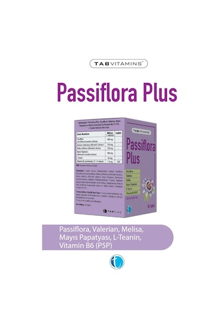 Tabvitamins Passiflora Plus 30 Tablet