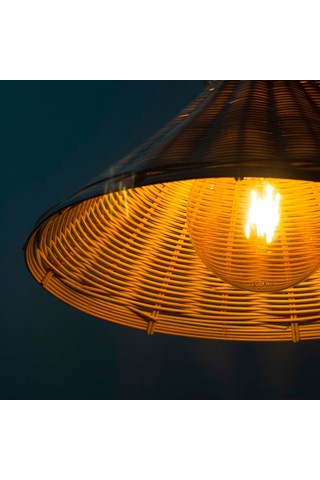 Bambu Sarkıt Avize: Rain Asya Stil Rattan Sarkıt 40Cm