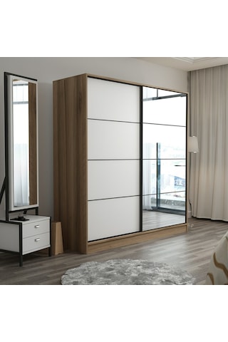 Minarmobilya Minar Kale210Y 2K Sürgülü Dlp 220G Cm - Dore Aynalı Byz