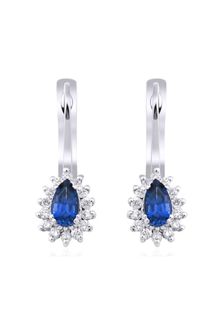 0.75 Karat Safir Pırlanta Küpe