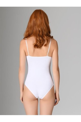 NBB Kadın Beyaz İnce Askılı Çıtçıtlı Body 2935 001
