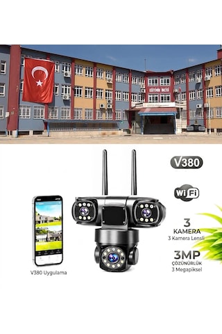3 Mp Wifi Akıllı Kablosuz Güvenlik Kamerası - Cep Telefonu İzlemeli, Çift Yönlü Sesli Güvenlik Sistemi