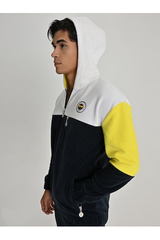 Fenerium Erkek Trıbun Üç Renkli Polar Sweat Lacıvert-beyaz-sarı