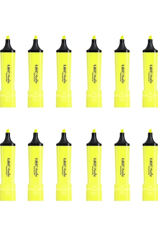 Bic Marking Flat Fosforlu Kalem Sarı 12 Adet Sarı