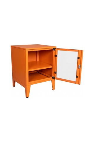 Alfafonet Ziglat Serisi Kilitli Metal Home Office Dolabı Cam Kapaklı Turuncu Ral 2004 450x600x450 Mm