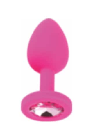 Erofoni Yeni Nesil Pembe Medikal Silikon 9 Cm Taşlı Anal Tıkaç Gevşetici Alıştırıcı Plug