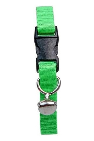 Neon Yeşil Zilli Ayarlanabilir Kedi Boyun Tasması 22-30 Cm-18494