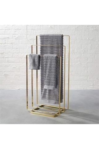 Gold Metal Üçlü Banyo Havlu Askılığı Gold