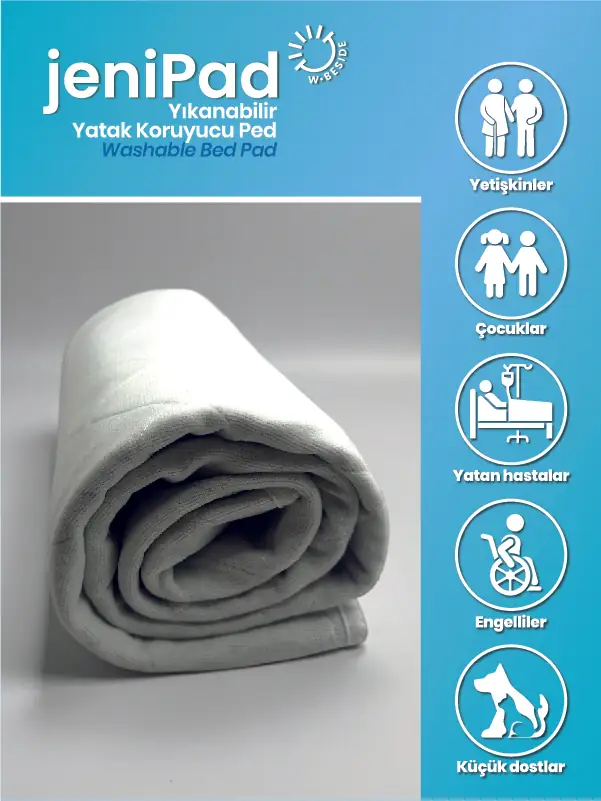 Hasta Ve Bebek Altı Yıkanabilir Ultra Emici Sıvı Geçirmez Tekrar Kullanılabilir Yatak Pedi