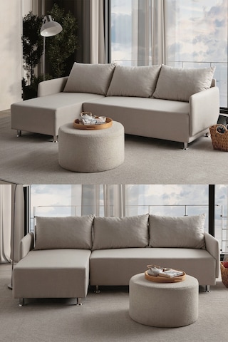 Mondy Köşe Koltuk Takımı Krem Kem