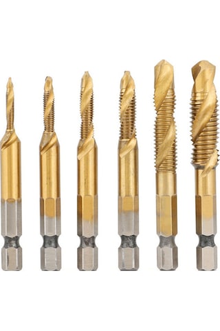 Singree 6'li Hss Titanyum Kaplama 3'ü 1 Arada Matkap Ve Kılavuz Seti - Ahşap/metal Delme & Vida Açma
