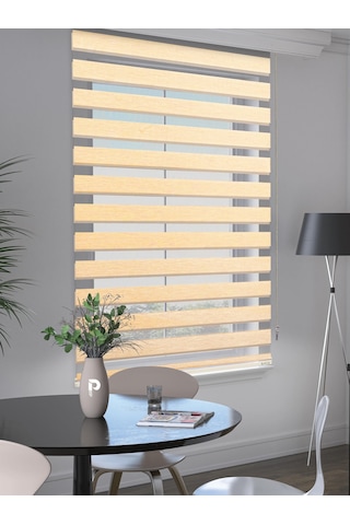 Br Perle Fil Dişi Renk Bambu Stor Zebra Perde Yüksek Kalite Alüminyum Kasa Fildişi