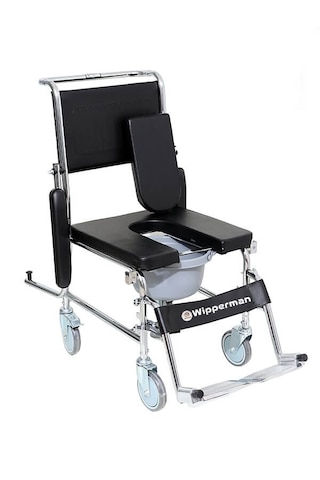 Wipperman Hareketli Kolçaklı Tekerlekli Banyo Tuvalet Sandalyesi
