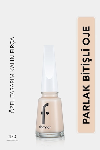Flormar Nail Enamel Yüksek Pigmentli & Parlak Bitişli Oje Fne-470 Whıte Dream