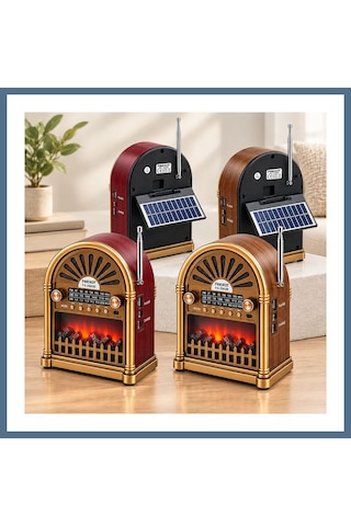 Buradabulabilirsin Solar Şarjlı Retro Bluetooth Radyo Hoparlör - Am/fm/sw, Usb/type-c Bbz