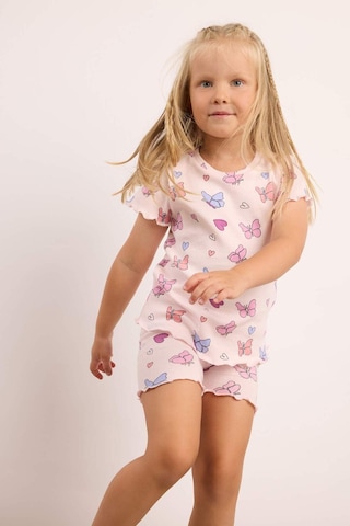Defacto Fitilli Şortlu 2li Açık Pembe Pijama Takımı Kız Bebek H9311a526smpn671 Pembe-pn671