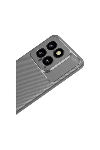 Xiaomi Mi 14t Kılıf Auto Focus Karbon Kapak - Gri Düz Renkli