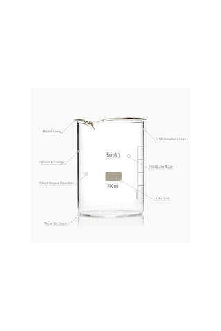 Cam Beher Seti 3 Parça, 1'er Adet 100ml, 150ml & 300mm Cam Baget