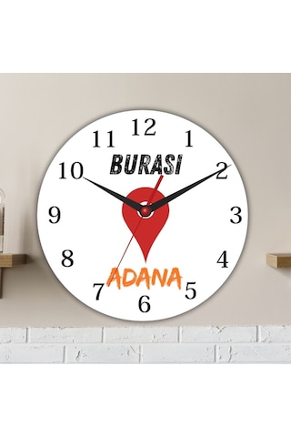 Memelekete Özel Duvar Cam Saati Beyaz