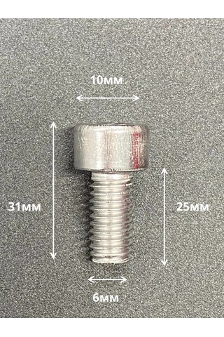 23 Bolta Krepez Paslanmaz Altıgen Vida M6x25, Dın 912, 10 Adet 161246577 Diğer