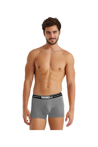 Yohannes Club, Erkek Özel Anatomik Pamuklu Boxer, Renk Seçenekli, Tekli Paket Gri