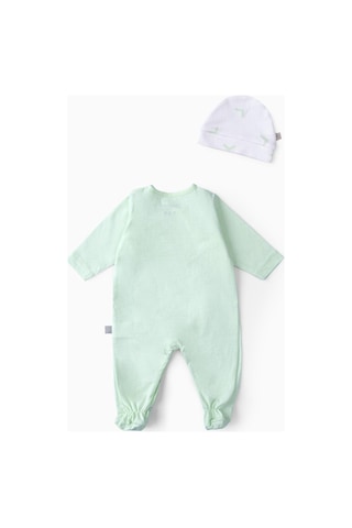 Boumini Bebek Patikli Tulum Şapka Set Mint Mint