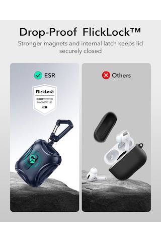 Apple AirPods Uyumlu Pro 3 2025 Cyber Flicklock Manyetik Kılıf Mavi