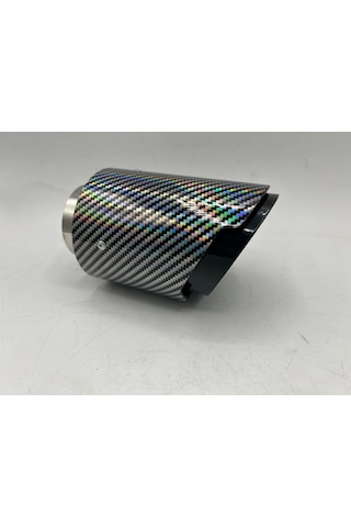 Monlion Gümüş-gri Karbon Egzoz Ucu Giriş Çapı60mm,çıkış Çapı 89mm