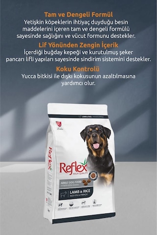 Reflex Kuzu Etli Ve Pirinçli Yetişkin Köpek Maması 15 Kg X 2
