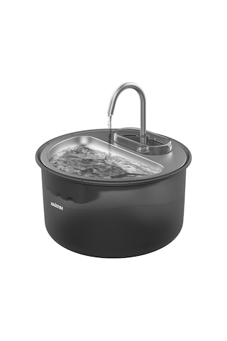 Haustier Wf009ls Siyah , Çelik Üst Tabla , 3.5lt Geniş Bpa İçermez Hazne, Otomatik Kedi Su Sebili,kedi Su Çeşmesi, Su Pınarı