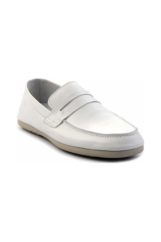 Bambi Beyaz Leather Erkek Loafer Ayakkabı E01304406643 Beyaz