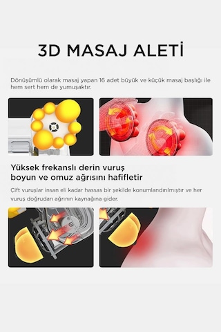 Qy-666 Cream Ovmalı Isıtmalı Boyun Sırt Bel Omuz Bacak Masaj Yastığı Masaj Aleti Krem