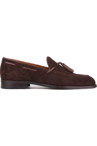 Shoetyle - Kahverengi Süet Deri Püsküllü Erkek Klasik Ayakkabı 250-7951-840-kahverengi