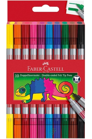 Faber Castell Çift Taraflı Keçeli Kalem 10 Renk