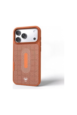 Blueo İphone 17 Pro Max Uyumlu Magsafe Özellikli Glacier Lightweight Aramid Fiber Case Turuncu