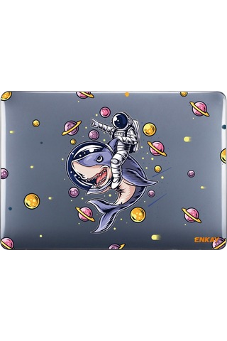 MacBook Pro 16" A2141 Desenli Koruyucu Laptop Kılıfı Köpek Balığı