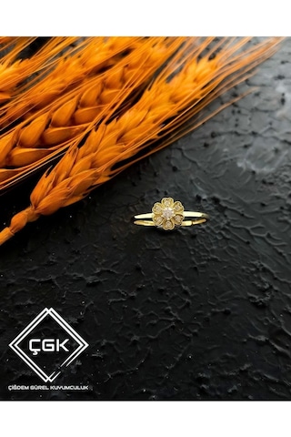 Çgk Çiğdem Gürel Kuyumculuk Çıtır Kalpli Yüzük Gold