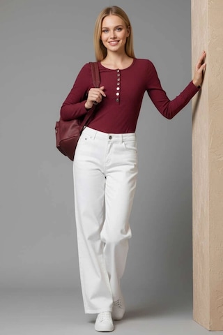 İsiltikidsmoda Çıtçıt Detaylı Bluz Bordo T4343 Bordo
