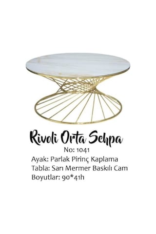 Brc Rivoli Orta Sehpa Model 1041 Siyah Mermer Düz Cam Metal Trans (411770026)