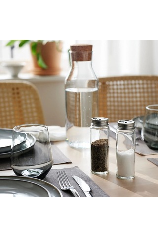 Ikea Cıtronhaj 2'li Tuzluk Ve Biberlik Seti 100 Ml 12 X 4 Cm Şeffaf Krom Metal - Şeffaf