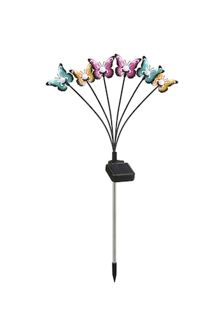 Fosenze Güneş Enerjili Bahçe Dekoratif Işık - Demir Çelik Kelebekli, 6 Lü Aydınlatıcı, Ip65 Su Geçirmez, Islak Işık, Otomatik Aç-kapat Ilık Beyaz